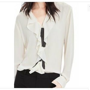 Banana Republic ruffle front tie front long sleeve shirt in 3 colors size small